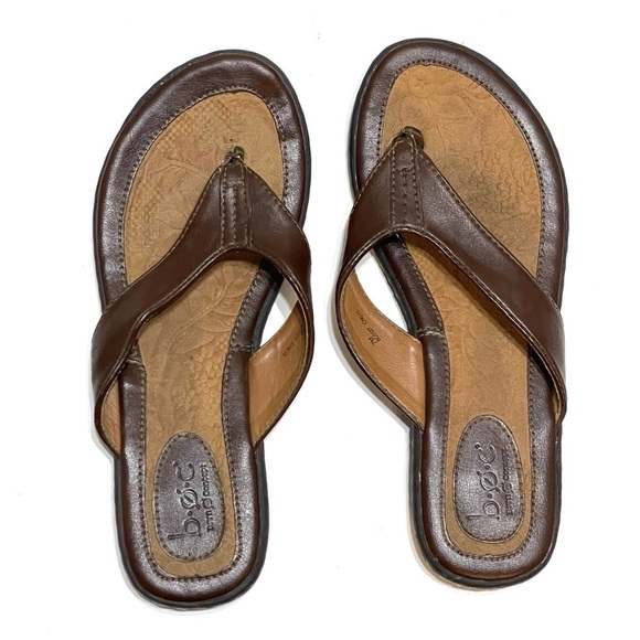 Born Concept BOC Women Brown Faux Leather Slip On Sandals Size 7M - Picture 5 of 10